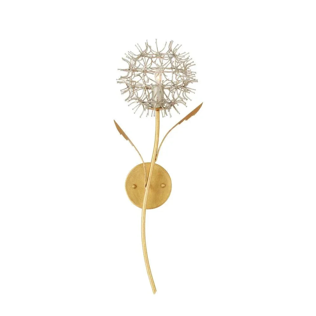 Dandelion Silver & Gold Wall Sconce - LOOMLAN - Currey & Co - Wall Sconces