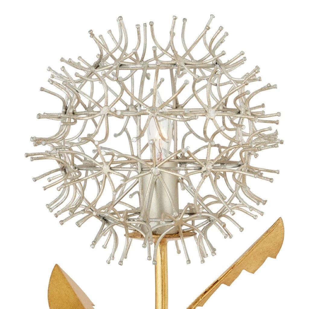Dandelion Silver & Gold Wall Sconce - LOOMLAN - Currey & Co - Wall Sconces