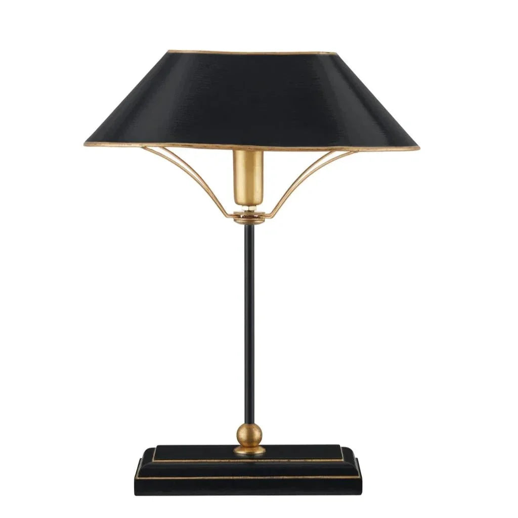 Daphne Black Iron Brass Design Table Lamp - LOOMLAN - Currey & Co - Table Lamps