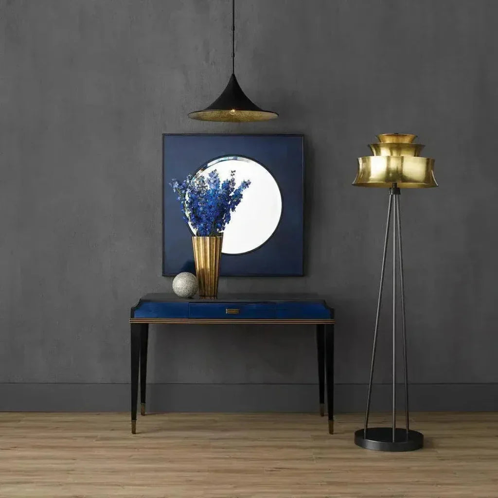 Dark Sapphire Caviar Black Kallista Mirror - LOOMLAN - Currey & Co - Wall Mirrors