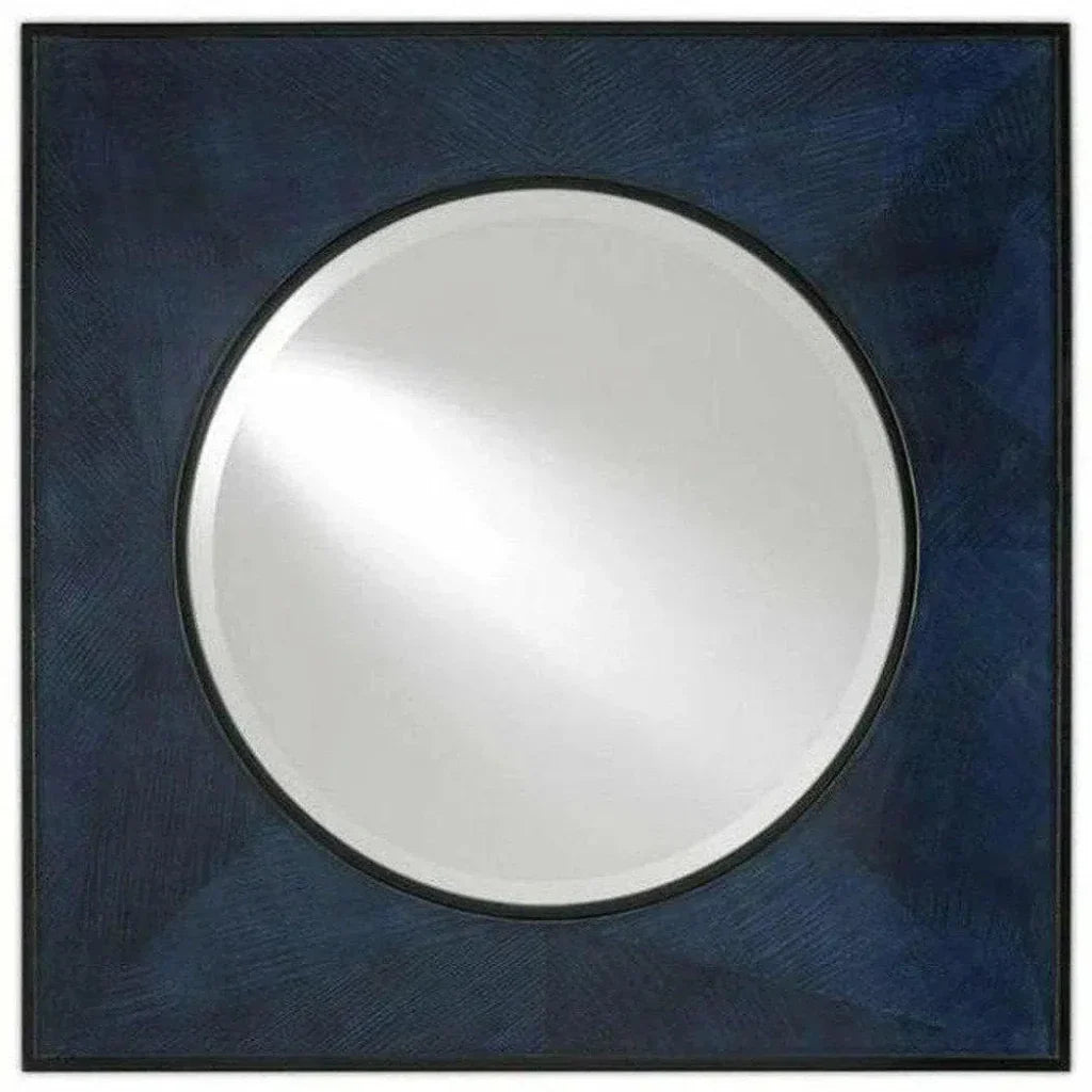 Dark Sapphire Caviar Black Kallista Mirror - LOOMLAN - Currey & Co - Wall Mirrors