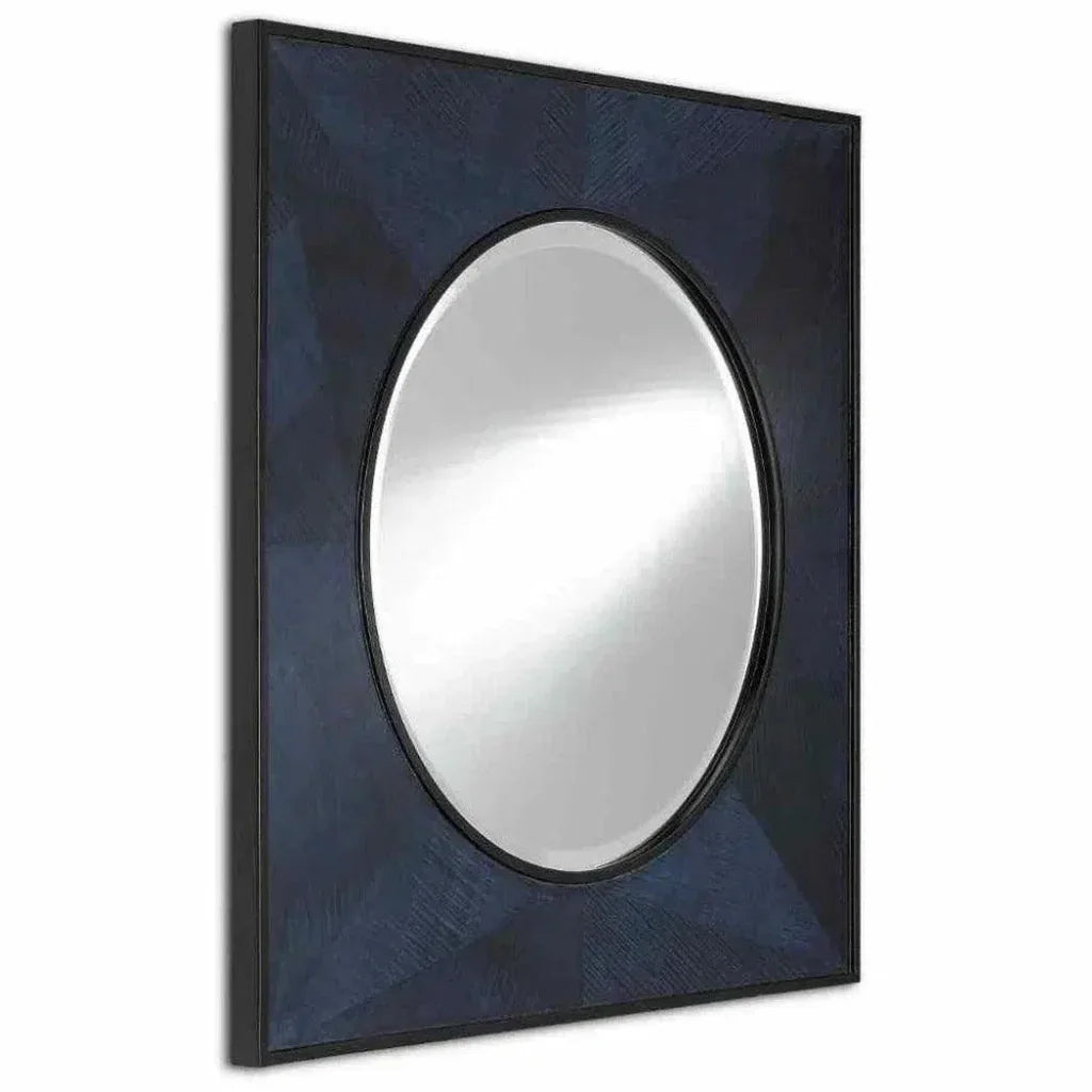 Dark Sapphire Caviar Black Kallista Mirror - LOOMLAN - Currey & Co - Wall Mirrors