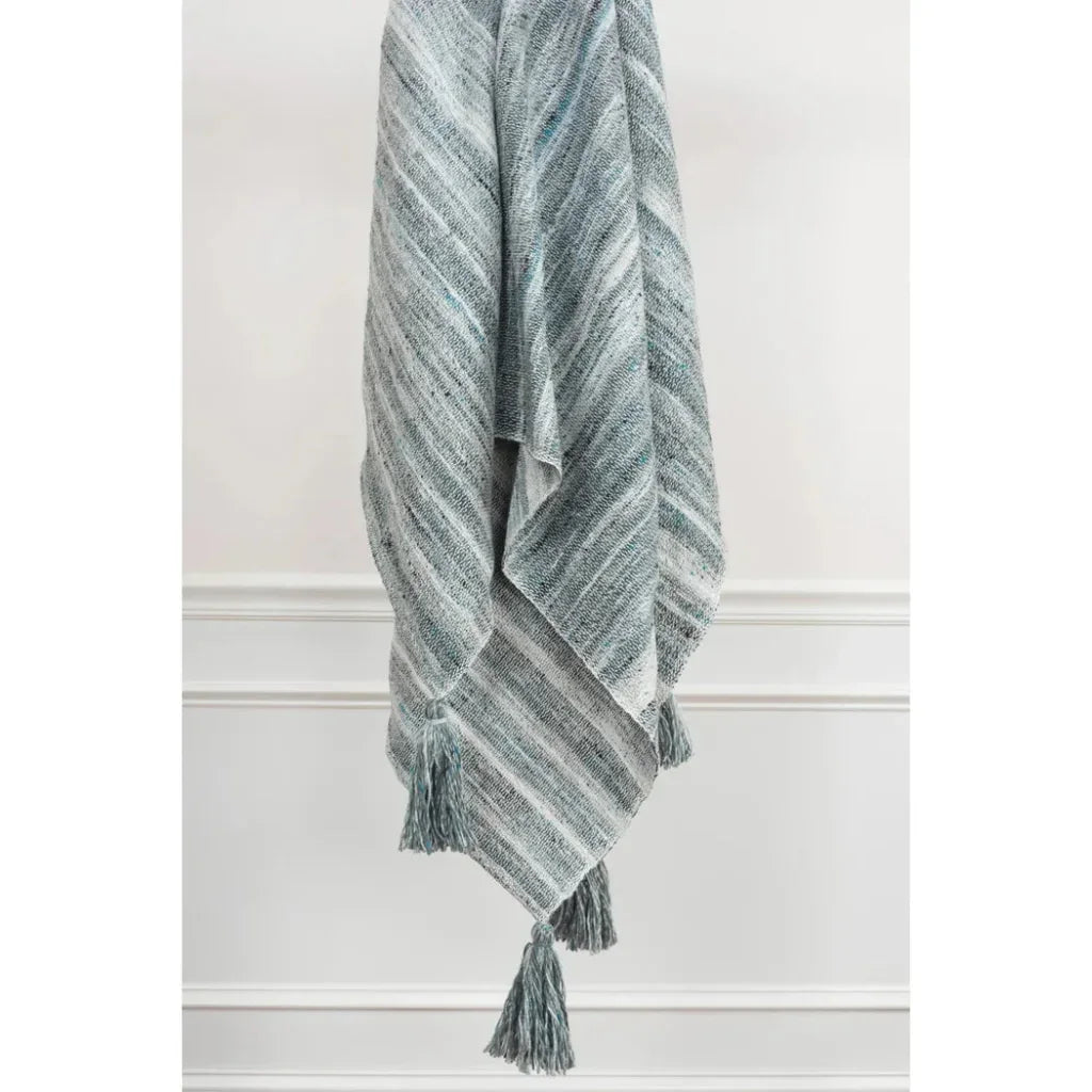 Daza Outdoor Throw Blanket-Outdoor Blankets-LOOMLAN-Multi- Teal To Black-LOOMLAN
