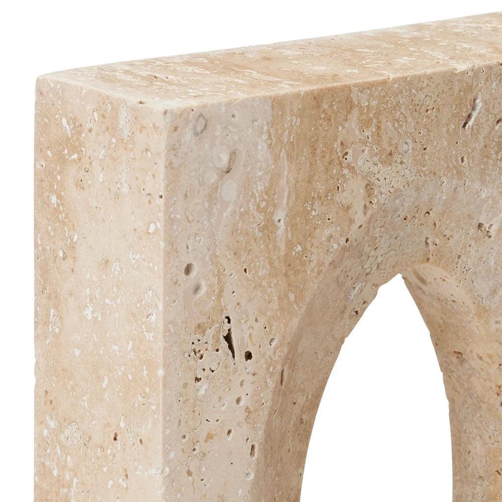 Demi Travertine Bookends Set of 2 - LOOMLAN - Currey & Co - Statues & Sculptures