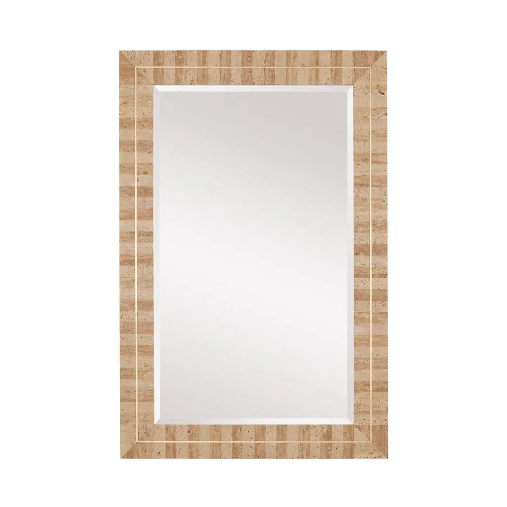 Dezi Brass Accents Rectangular Wall Mirror - LOOMLAN - Currey & Co - Wall Mirrors