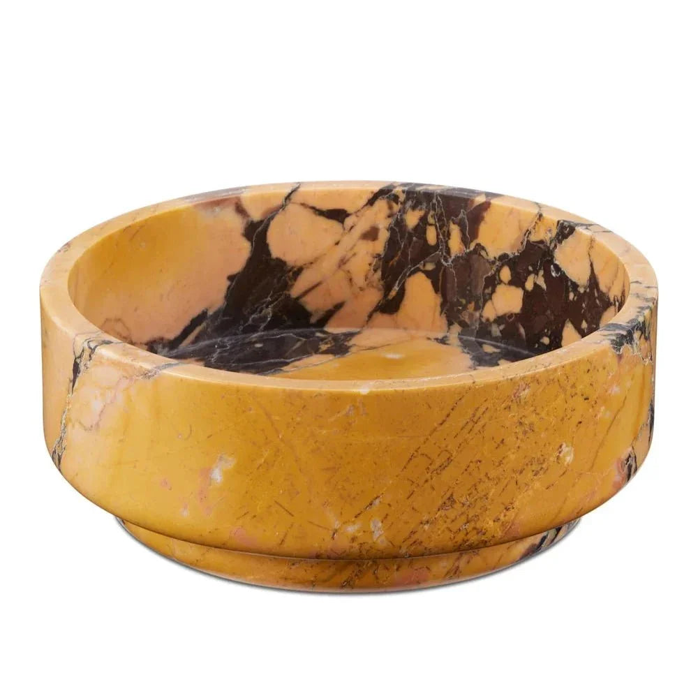 Digby Breccia Stone Modern Elegance Bowl - LOOMLAN - Currey & Co - Boxes & Bowls