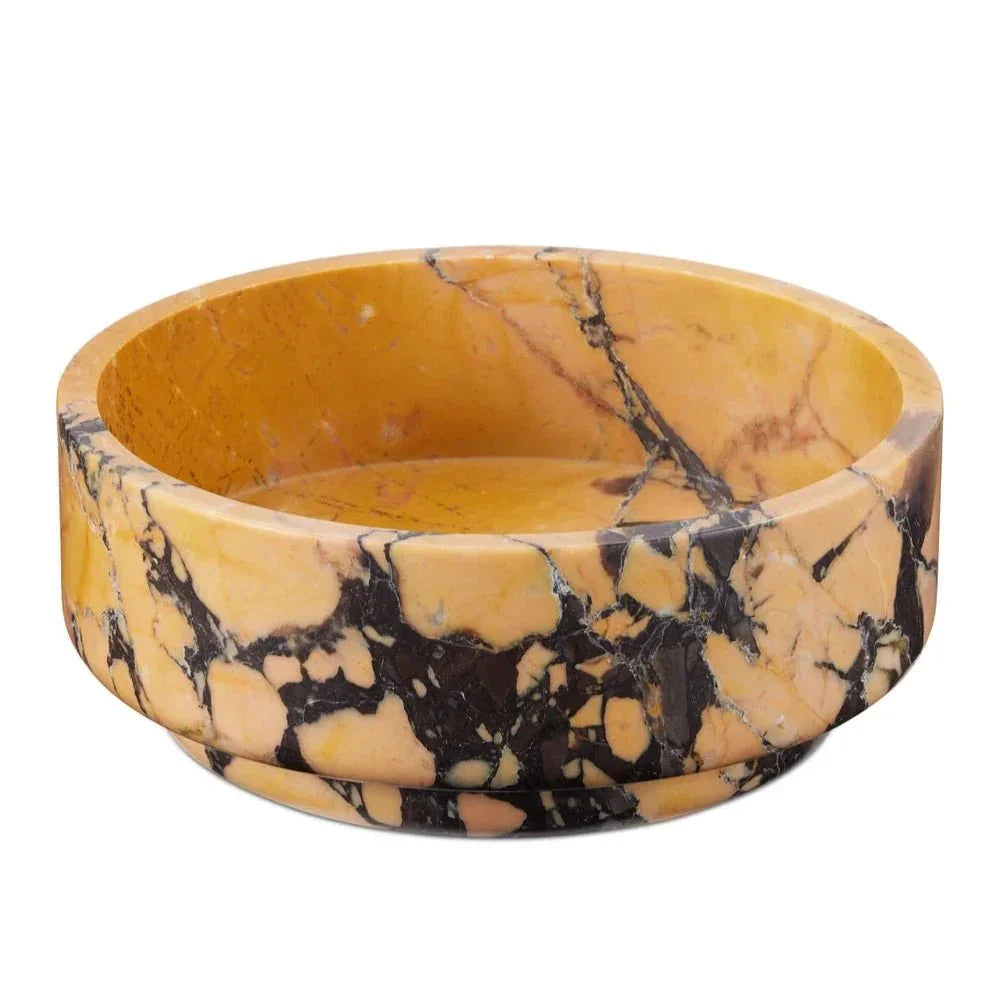Digby Breccia Stone Modern Elegance Bowl - LOOMLAN - Currey & Co - Boxes & Bowls