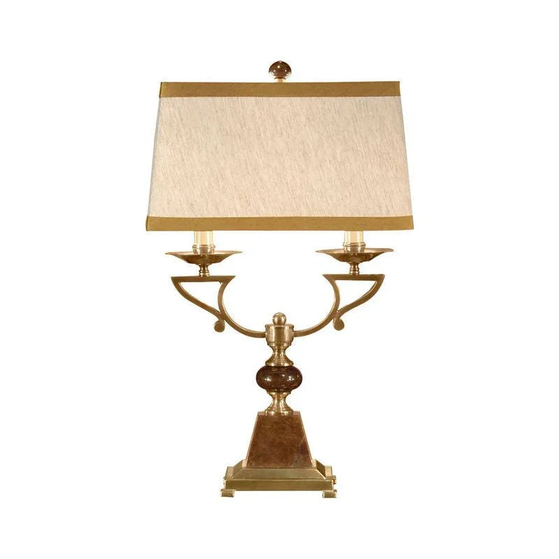 Double Candle Genuine Marble Table Lamp - LOOMLAN - Wildwood - Table Lamps