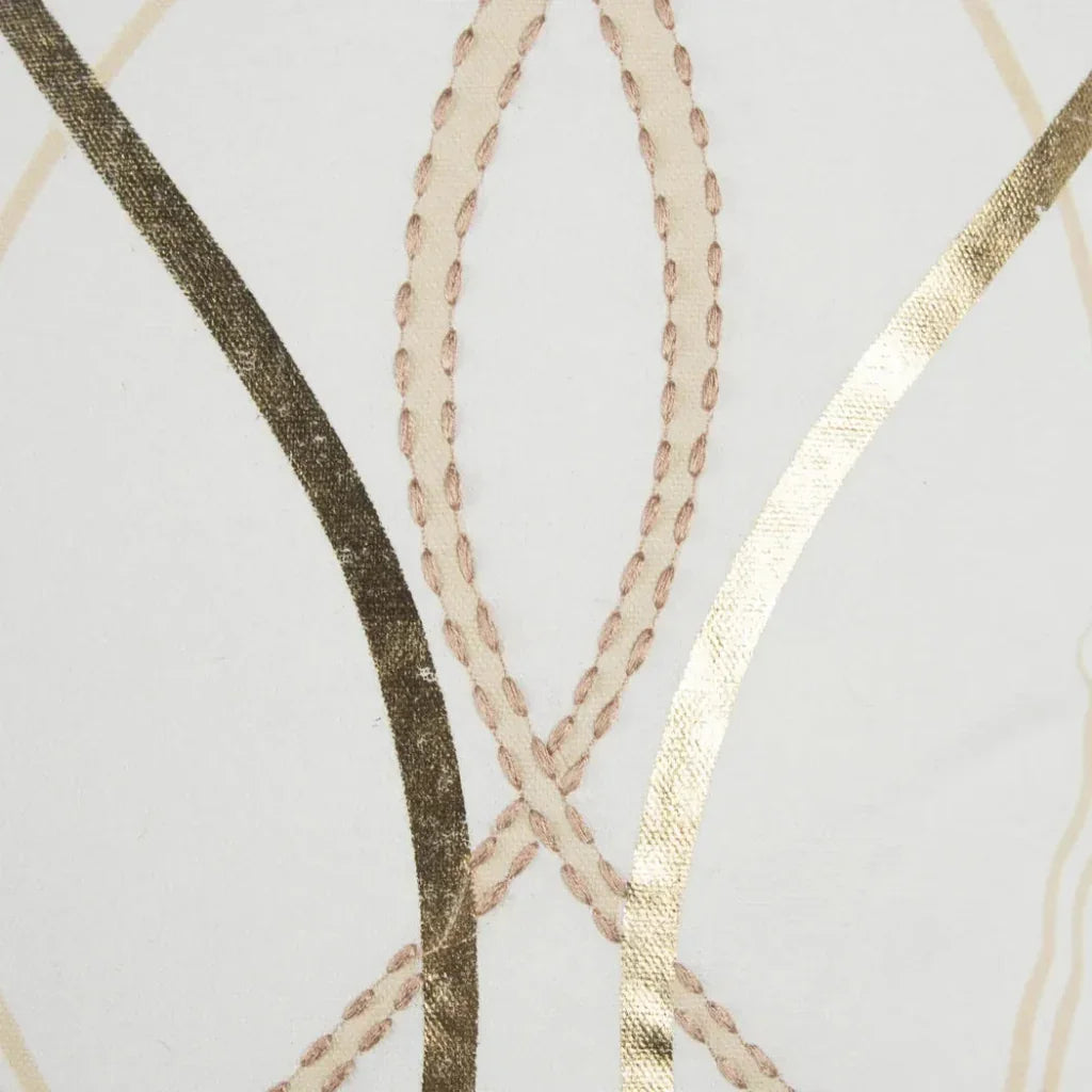 LOOMLAN Dru White & Gold Throw Pillow Down Insert