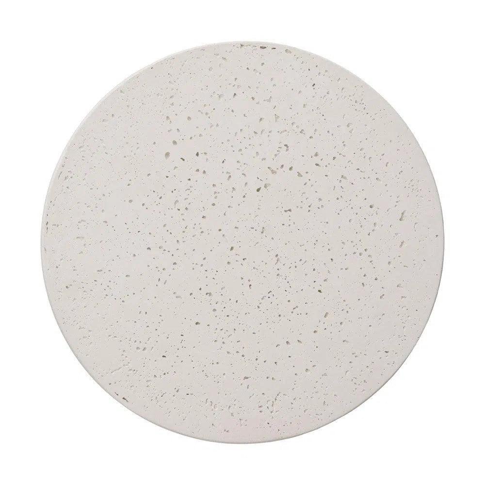 Drum 18 in. Round Chalk White Terrazzo Garden Stool-Garden Stools-Emissary-LOOMLAN