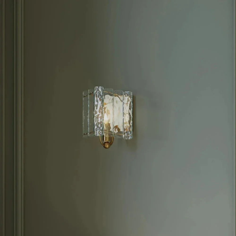 Duvernell Recycled Glass Gold Leaf Wall Sconce - LOOMLAN - Currey & Co - Wall Sconces
