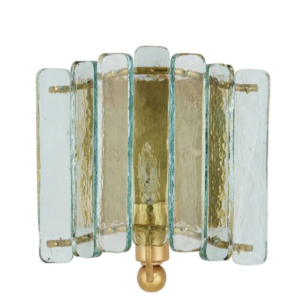 Duvernell Recycled Glass Gold Leaf Wall Sconce - LOOMLAN - Currey & Co - Wall Sconces