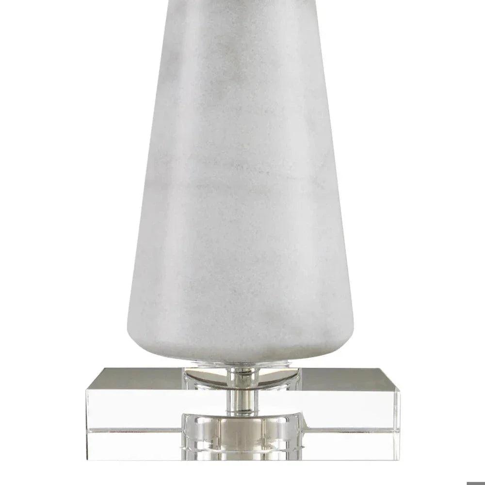 Edelmar White Marble & Crystal Table Lamp - LOOMLAN - Currey & Co - Table Lamps
