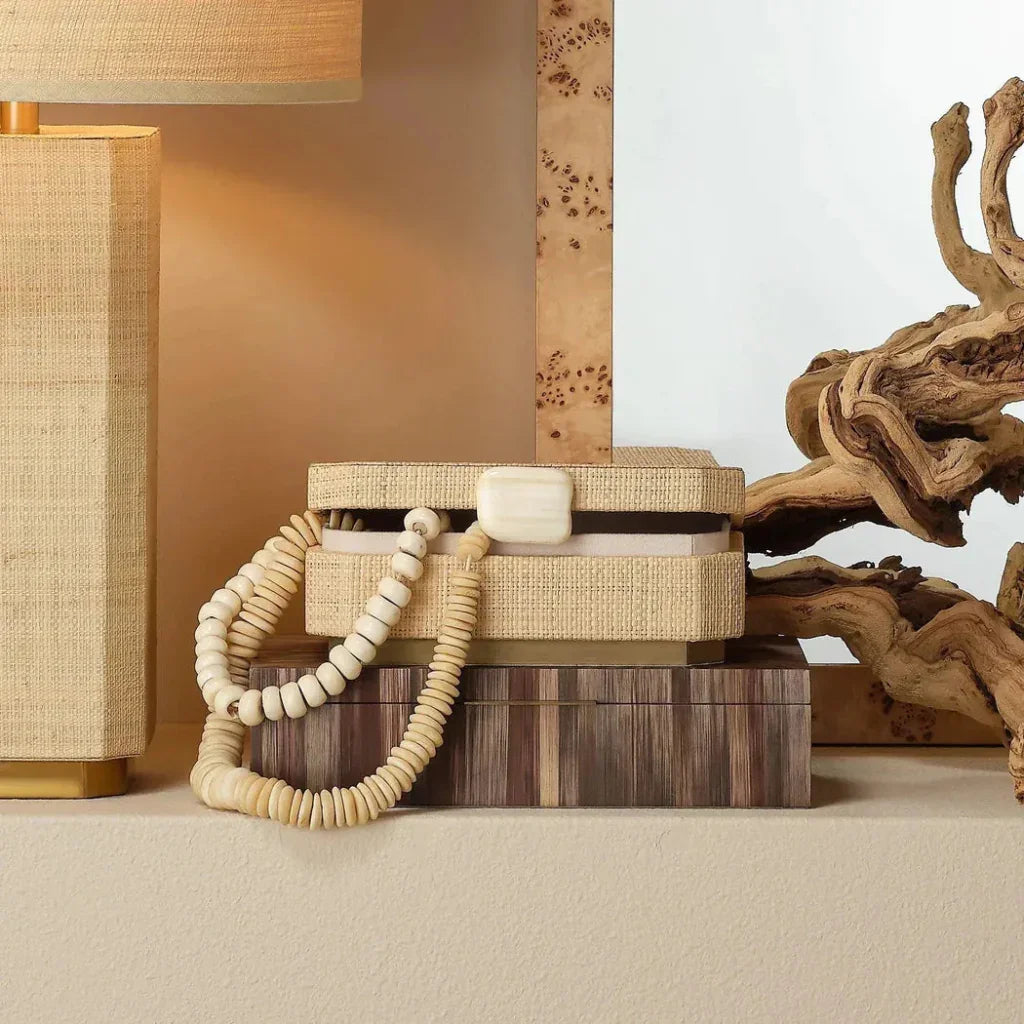 Eden Raffia Decorative Box - LOOMLAN - Jamie Young - Boxes & Bowls