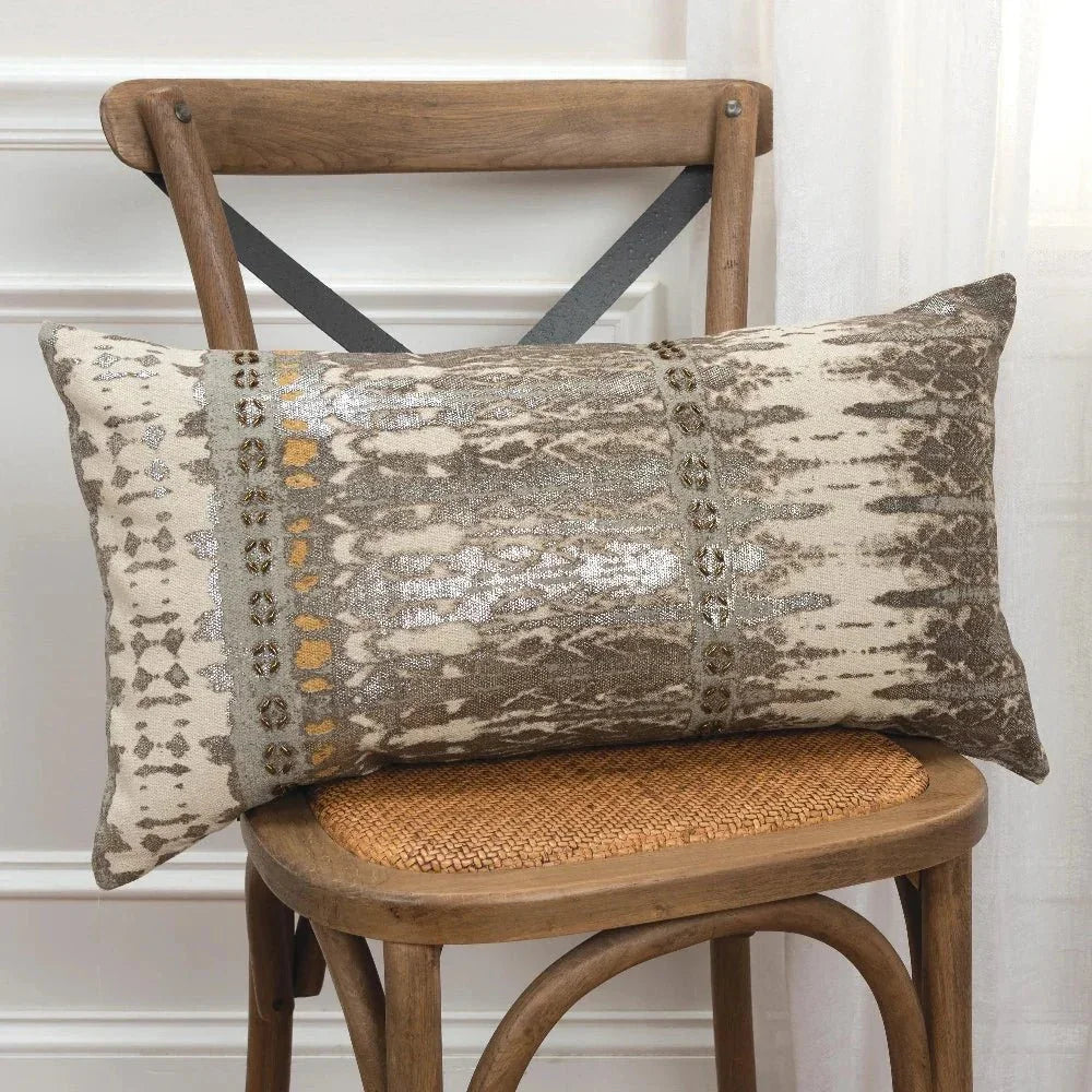 Edge Abstract Gold Lumbar Pillow With Insert - LOOMLAN - LOOMLAN - Throw Pillows