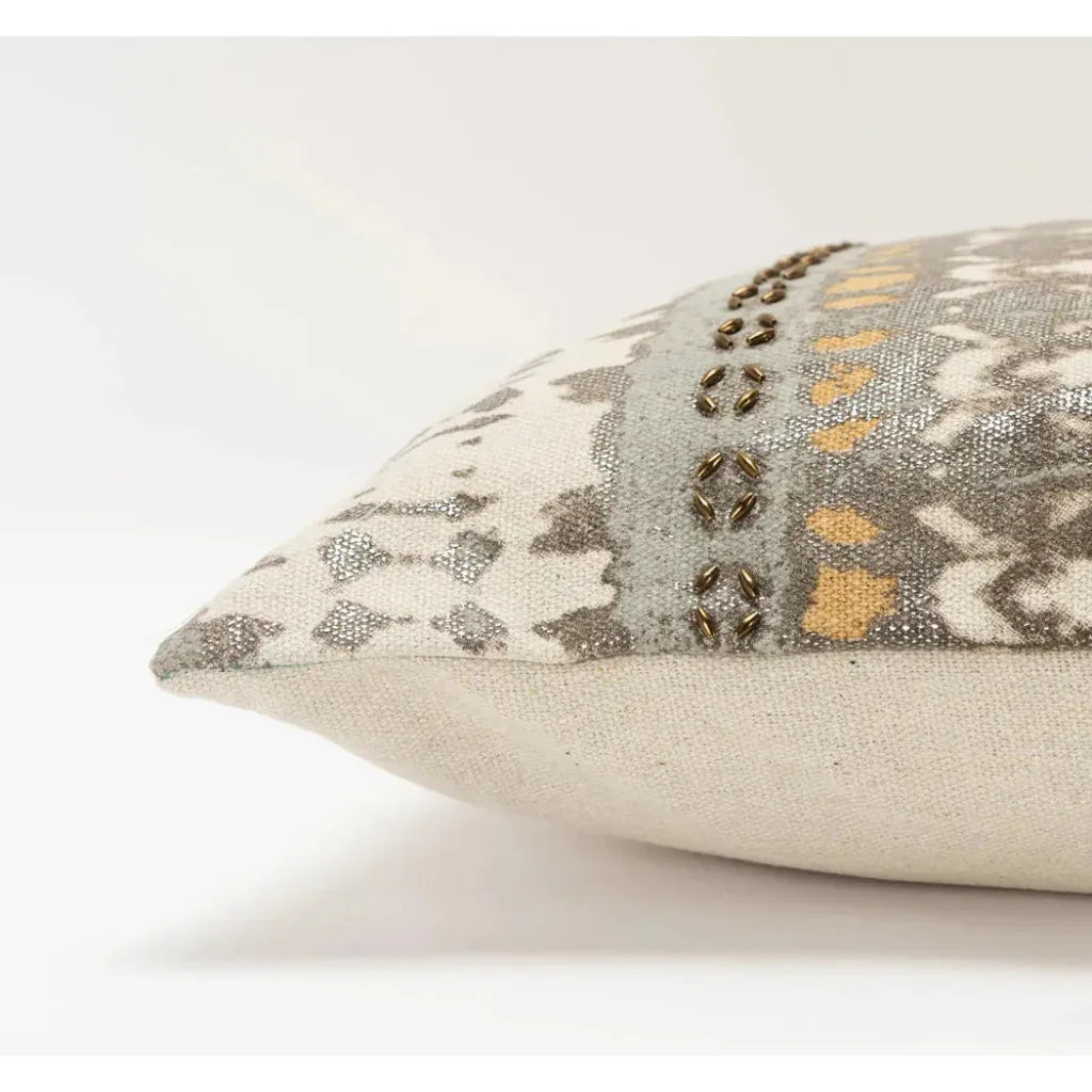 LOOMLAN Edge Abstract Gold Lumbar Pillow With Insert