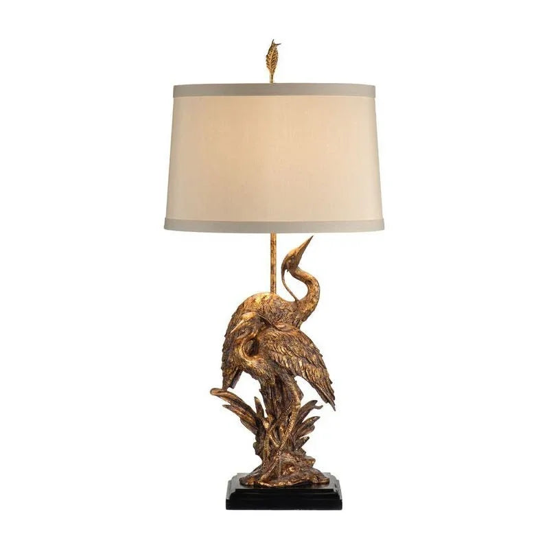 Egrets Hand Finished Golden Table Lamp - LOOMLAN - Wildwood - Table Lamps