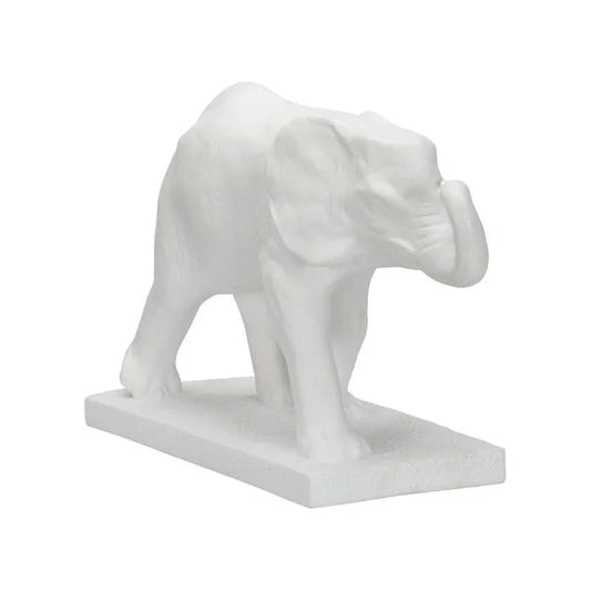 Elephant White Resin Design Sculpture - LOOMLAN - Chelsea House - Statues & Sculptures