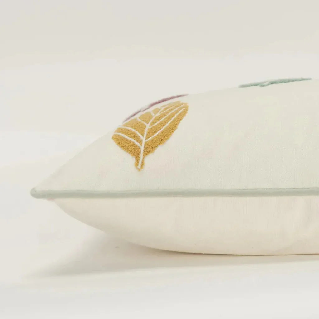 LOOMLAN Embroidered Gold Lumbar Pillow With Insert