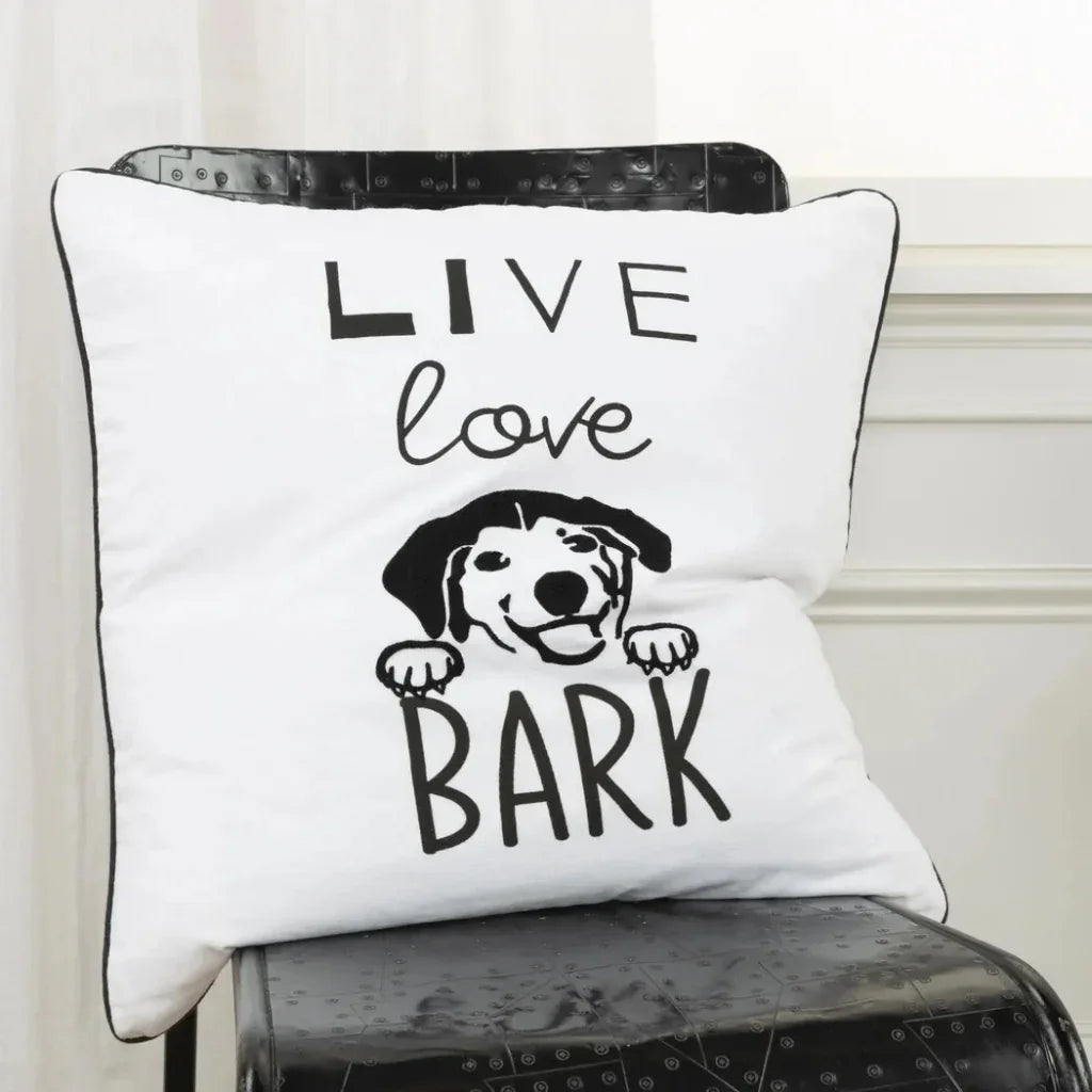 Embroidery White Decorative Couch Pillows Down Insert - LOOMLAN - LOOMLAN - Throw Pillows