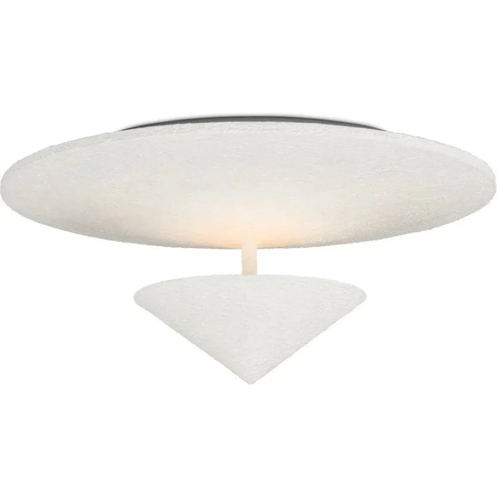 Empyrean Iron White Flush Mount-Flush Mounts-Currey & Co-LOOMLAN