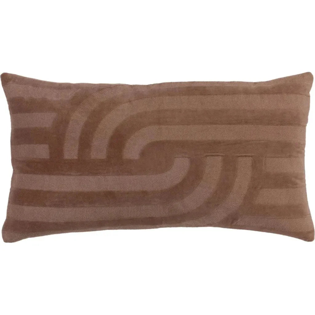 Emy Embroidered Abstract Lumbar Pillow Covers Insert - LOOMLAN - LOOMLAN - Throw Pillows