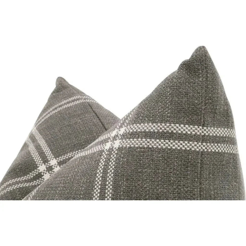 Essentials For Living Essential Grey Checkered Performance Throw Pillow - 2PC