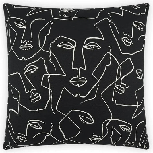 Face Up Black Throw Pillow With Insert - LOOMLAN - D.V. Kap - Throw Pillows