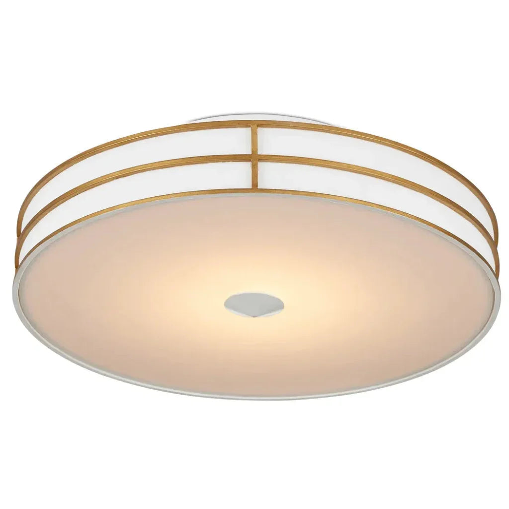 Fielding White Flush Mount-Flush Mounts-Currey & Co-LOOMLAN