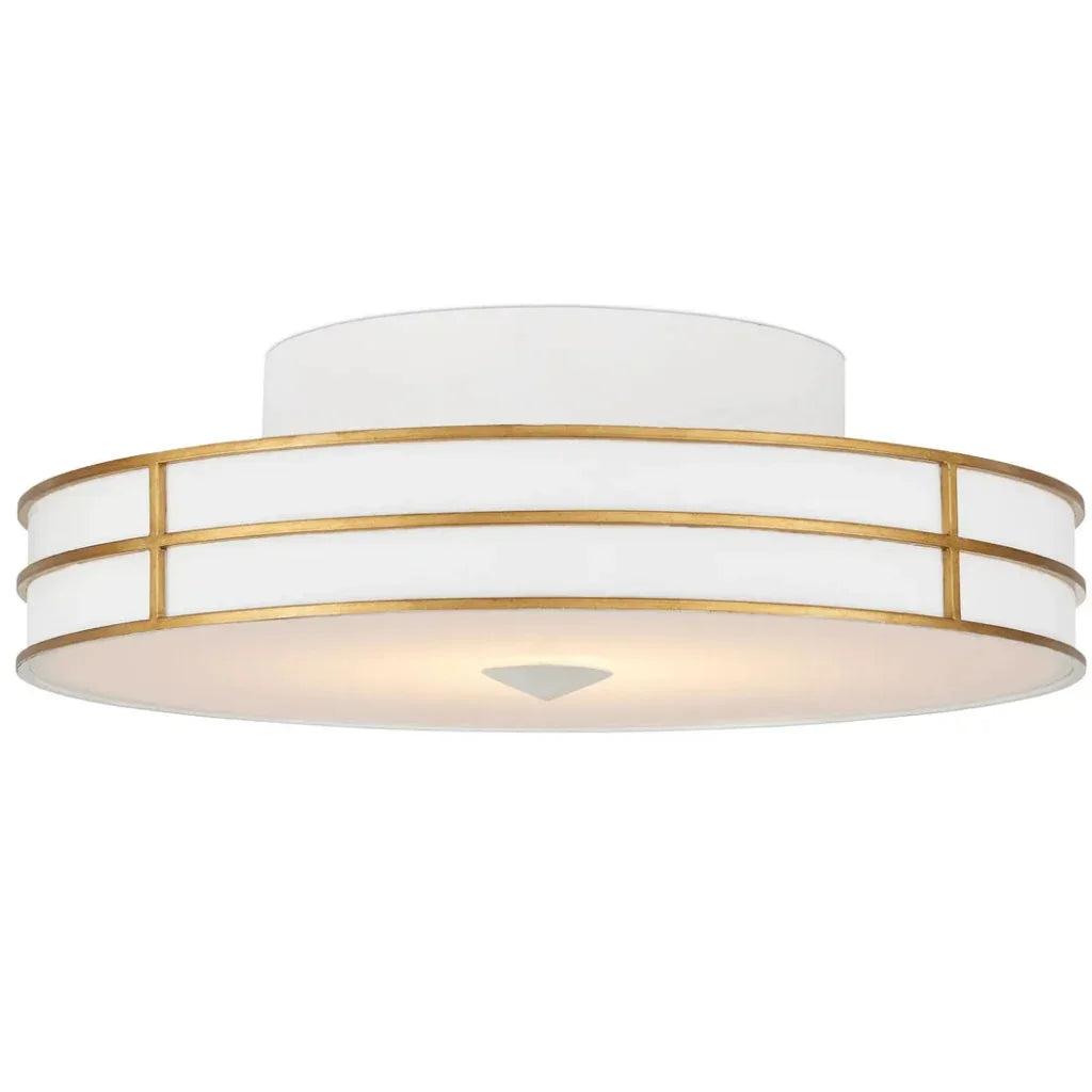 Fielding White Flush Mount-Flush Mounts-Currey & Co-LOOMLAN