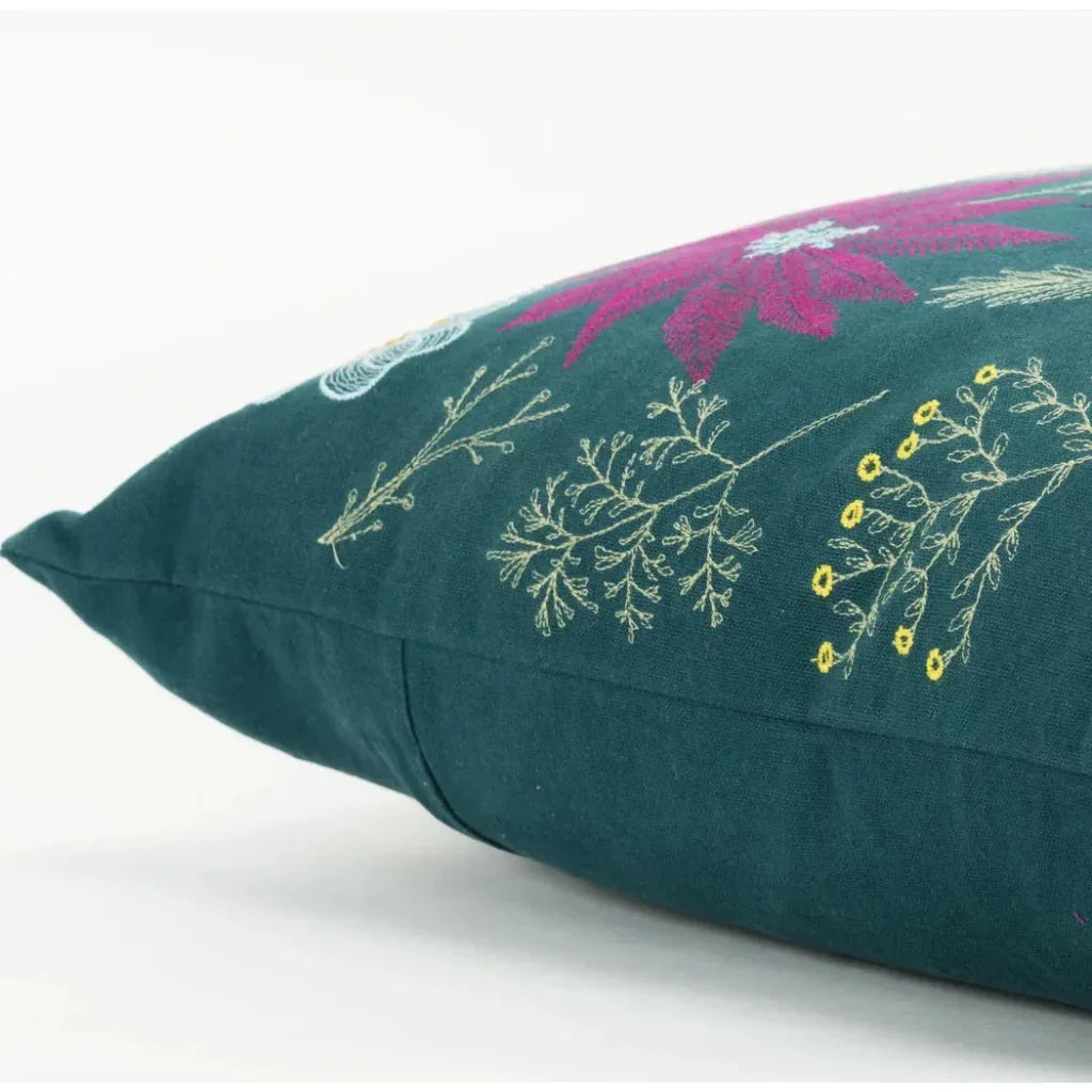 LOOMLAN Fiona Teal Throw Pillow With Down Insert