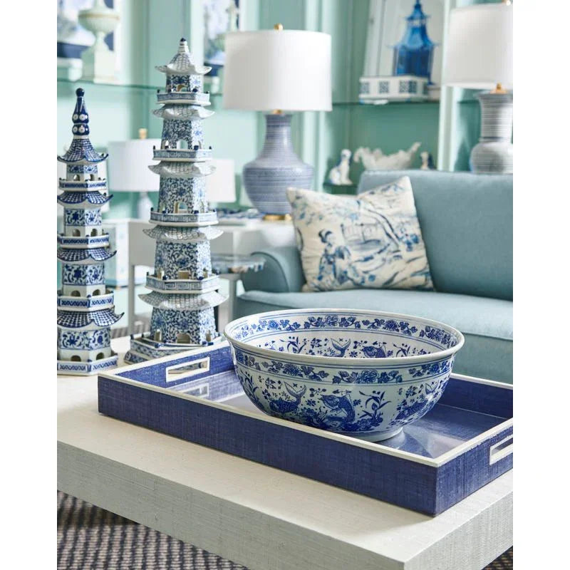 Fish Hand - Painted Classic Blue Bowl - LOOMLAN - Chelsea House - Boxes & Bowls