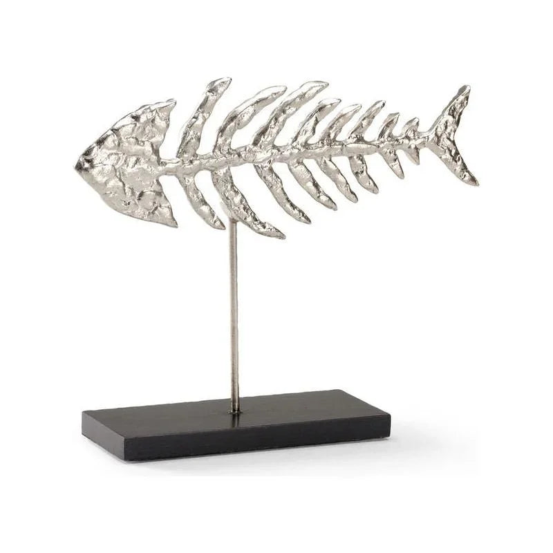 Wildwood Fish Skeleton Silver Finish Sculpture