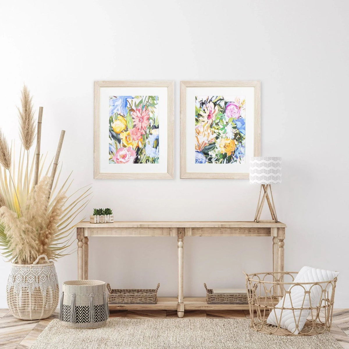 Flora Botanic Pink Framed Wall Art 2PC -- view 2