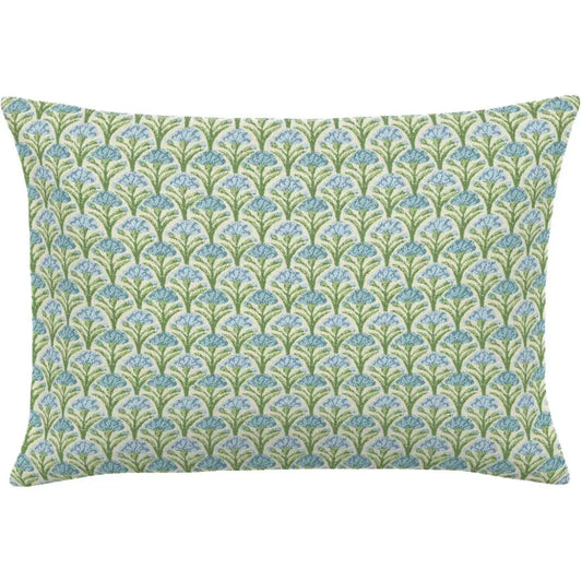 Flora Scallop Spring Handmade Outdoor Pillow-Outdoor Pillows-Earnest Collection-20"x13" Lumbar-LOOMLAN