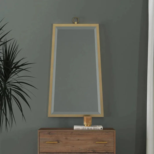 Floris Metal Gold Vertical Wall Mirror - LOOMLAN - Bassett Mirror - Wall Mirrors
