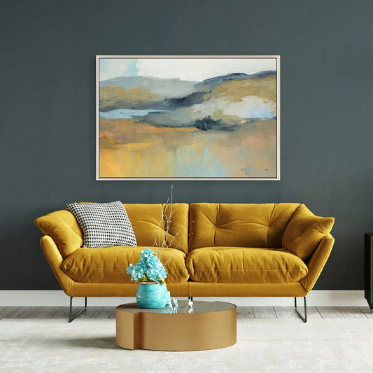 Paragon Folded Hills Blue Canvas Art