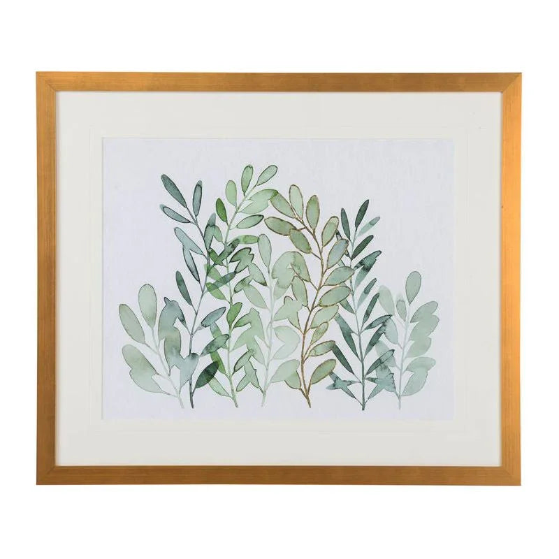 Foraged Greens Gold Framed Artwork-Framed Wall Art-Chelsea House-Foraged II-LOOMLAN