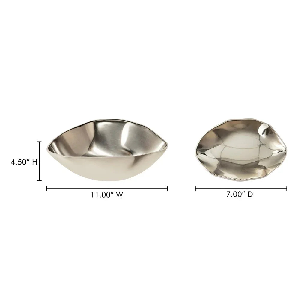 Forde Silver Sleek Design Decorative Bowl - LOOMLAN - Moe's Home - Boxes & Bowls