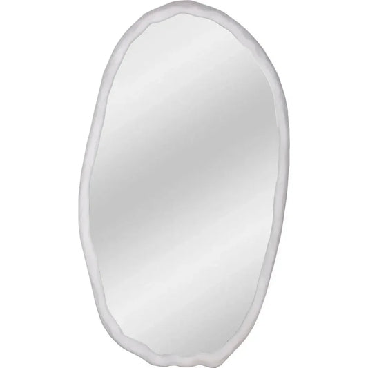 Foundry Aluminum White Oval Wall Mirror - LOOMLAN - Moe's Home - Wall Mirrors