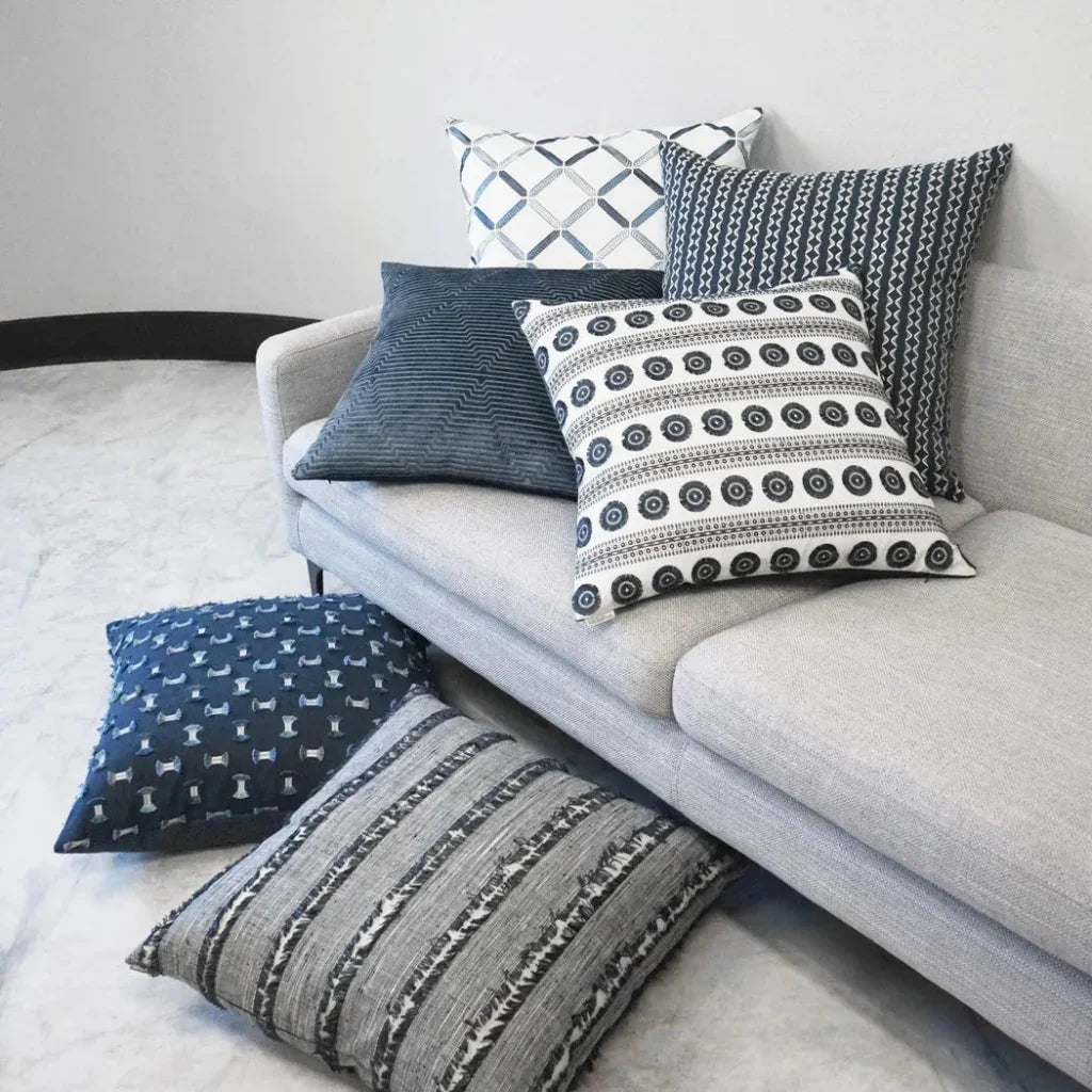 Frayed Seaside Textured Blue Large Throw Pillow Insert - LOOMLAN - D.V. Kap - Throw Pillows