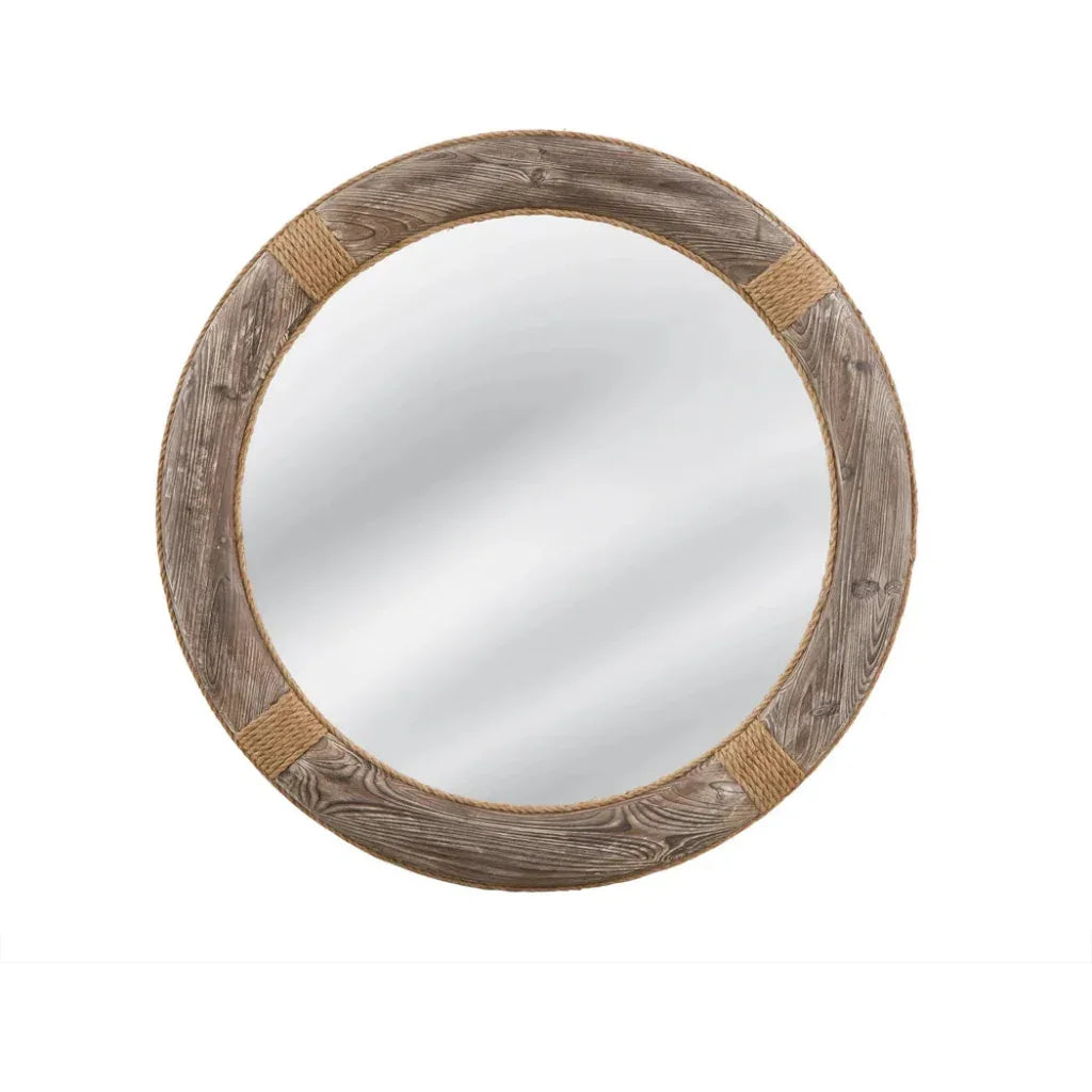 Frederick Wood Brown Wall Mirror - LOOMLAN - Bassett Mirror - Wall Mirrors