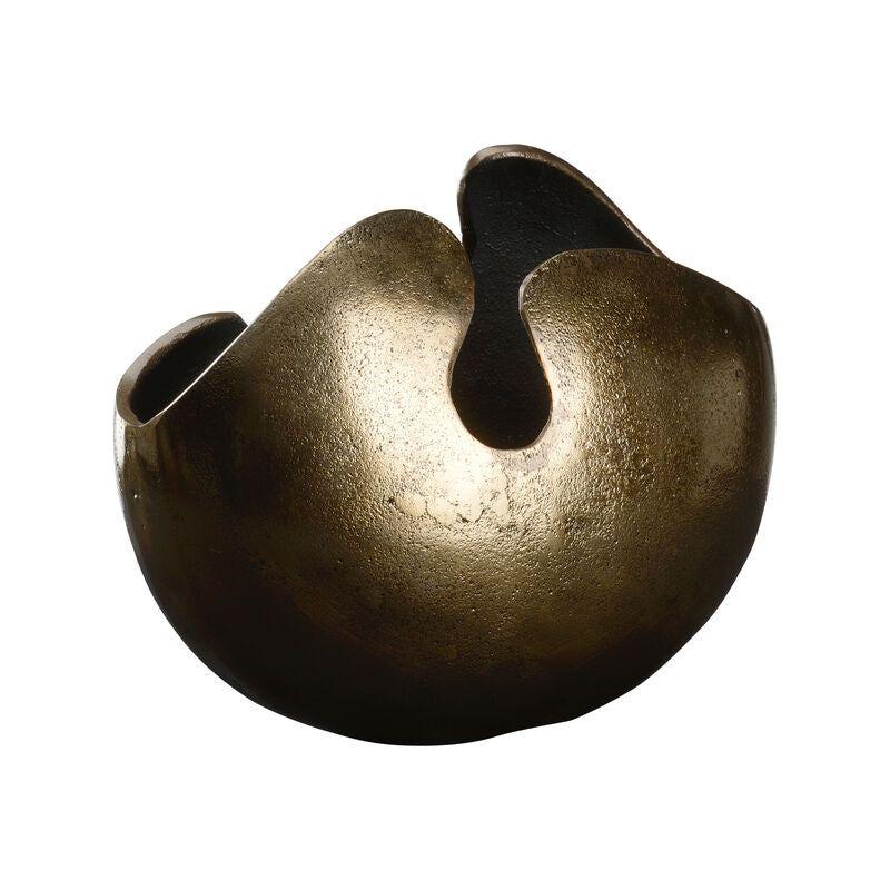 Free Form Edge Antique brass Finish Bowl - LOOMLAN - Wildwood - Boxes & Bowls