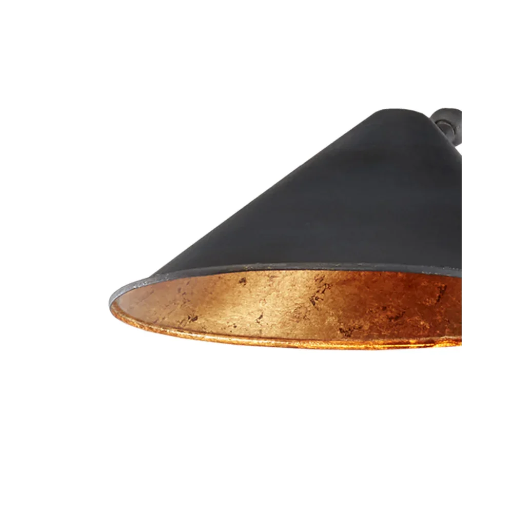 French Black Gold Leaf Serpa Double Wall Sconce - LOOMLAN - Currey & Co - Wall Sconces