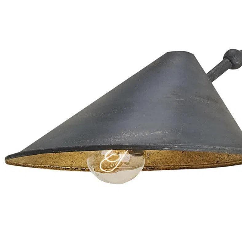 French Black Gold Leaf Serpa Single Wall Sconce - LOOMLAN - Currey & Co - Wall Sconces