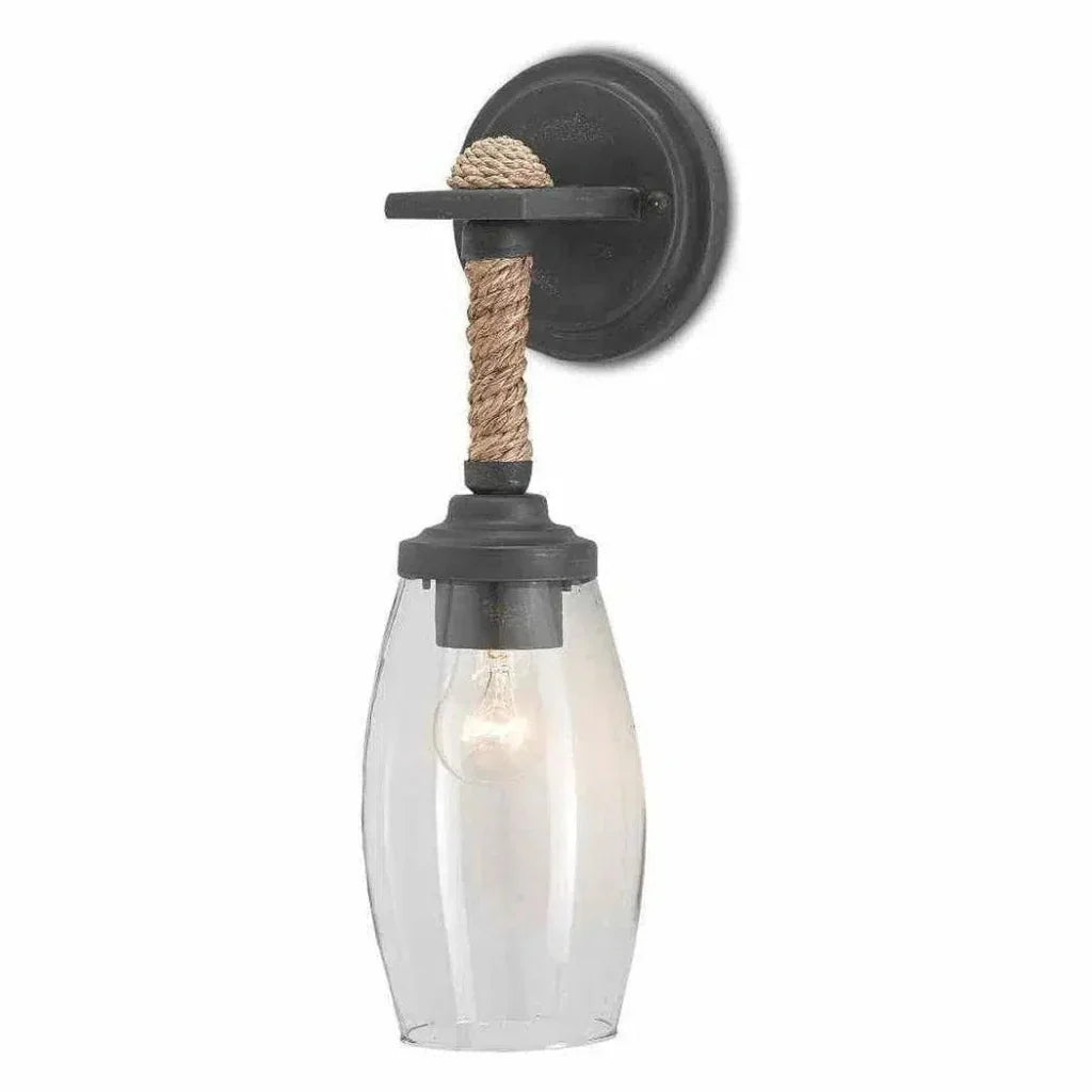 French Black Natural Highider Wall Sconce - LOOMLAN - Currey & Co - Wall Sconces