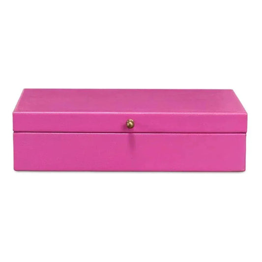 Gastsburg Leather & Paper Liner Pink Shagreen Box 2PC - LOOMLAN - Sarreid - Boxes & Bowls