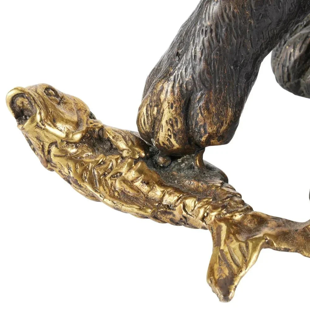 Gatto Bronze Gold Polished Sculpture - LOOMLAN - Currey & Co - Statues & Sculptures