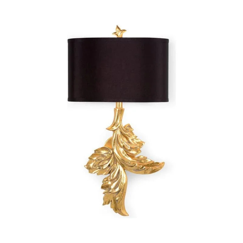Gaylord Gold Leaf Finished Leaf Design Wall Sconce - LOOMLAN - Wildwood - Wall Sconces