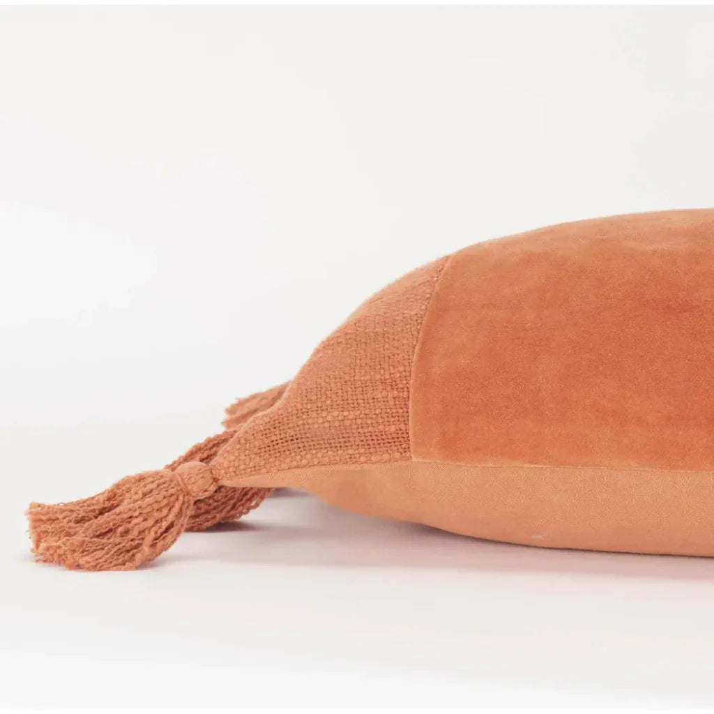 LOOMLAN Geometric Burnt Orange Lumbar Decorative Pillow